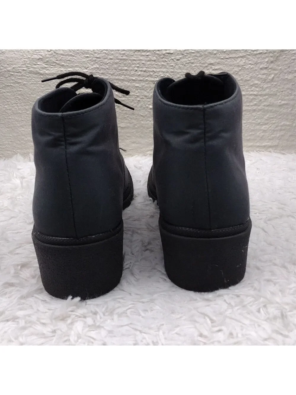 Toe Warmers Canada Made Grey Almond Toe Lace Up Low Heel Waterproof Ankle Boot
